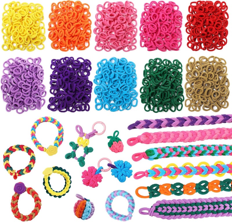 FUNiOi 1000 PCS Cat Weaving Loom Refill for Bracelet Making Kit, DIY Arts and Crafts Supplies, Baby Hair Ties for Girls Ages 6-12, Gift Idea for Kids and Beginners - Image 1